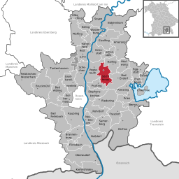 Läget för Söchtenau i Landkreis Rosenheim