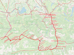A Salzburg–Tirol-vasútvonal útvonala