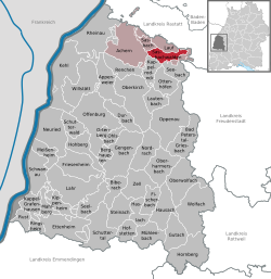 Elhelyezkedése Baden-Württemberg térképén