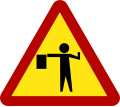 Flagman ahead