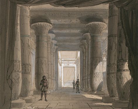 Set design for Act 1 of Aida (created by Philippe Chaperon; restored and nominated by Adam Cuerden)