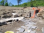 Vue du temple septentrional en cours de fouille.