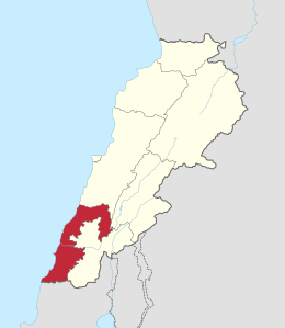Governatorato del Sud Libano – Localizzazione