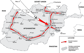 US-Map of Soviet Invasion in Afghanistan