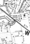 1854: the original station was located north of Spa Road on the edge of an urban area