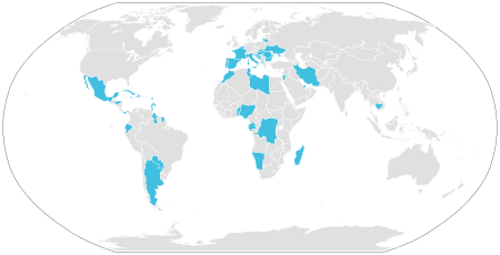 Държави - страни по Конвенцията на ЮНЕСКО от 2001 г. за защита на подводното културно наследство, считано от февруари 2015 г. svg
