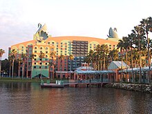 Walt Disney World Swan - Walt Disney World Swan - Wikipedia, the free encyclopedia - The Walt Disney World Swan is a resort hotel designed by architect Michael   Graves located between Epcot and Disney's Hollywood Studios behind Disney's  Â ...