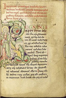 The beginning of the charter in Textus Roffensis. Textus Roffensis f. 119r.jpg