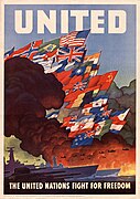 UN Fight for Freedom Leslie Ragan 1943 poster - restoration1