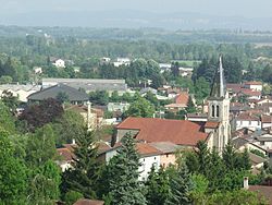 Pohled na centrum původní obce Villieu