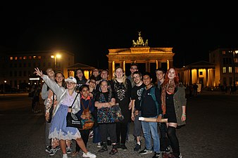 Wikipedia-for-Peace group at the Brandenburg Gates in Berlin