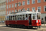 Museumtram 1209 is een LH Standard uit 1929. De pantograaf als stroomafnemer is niet authentiek.