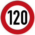 Zeichen 274-120 Zulässige Höchst­geschwindigkeit; bisher Zeichen 274-62
