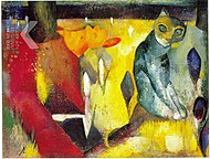 Herman Kruyder, 1925: 'Kat in krokusveld', olieverfschilderij
