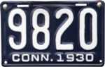 Номерной знак Коннектикута 1930 года - 9820.png