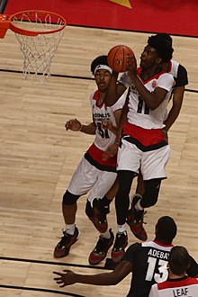 Jackson drives to the basket in the 2016 McDonald's All-American Game 20160330 MCDAAG Josh Jackson at the rim.jpg