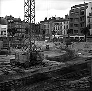 Les travaux du nouveau marché, par André Cros (1965, Archives municipales).