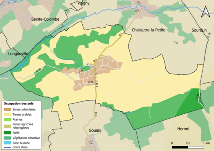 Carte des infrastructures et de l'occupation des sols en 2018 (CLC) de la commune.