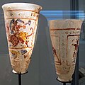 「エウロパの略奪」を表した彩絵ガラス杯（ローマン・グラス）ギメ美術館