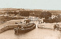 Transport de vin en péniche par le Canal du Midi aux écluses de Béziers