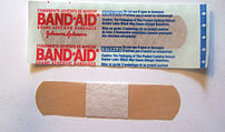 en: Photo of a Band-Aid manufactured by Johnson & Johnson.