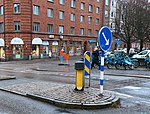 Fontellare på mittrefug vid Berzeliigatan i Göteborg.