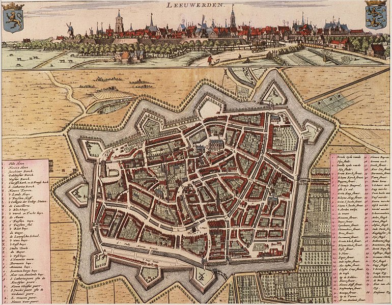 Historical map of Leeuwarden