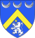 Blason famille du Mas des Bourboux : d'azur au chevron d'or accompagné en chef de trois croissants d'argent, et en pointe d'un lion du même adextrant une étoile d'or mise à l'aisée entre la plus haute patte du lion, la pointe du chevron et la tête du lion