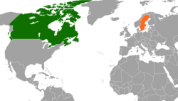 Lägeskarta för Kanada och Sverige