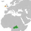 Location map for the Central African Republic and Ireland.