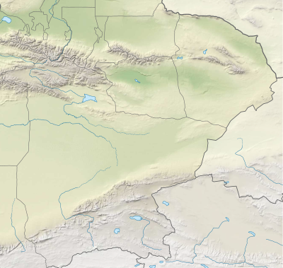 Location map China Xinjiang Bayingolin relief