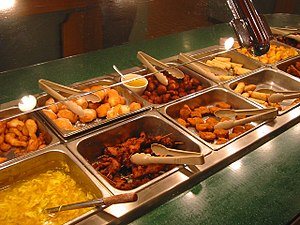 A Chinese buffet restaurant in the U.S.