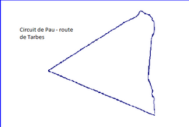 Illustration du circuit de Pau - route de Tarbes.