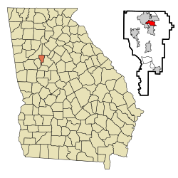 Location in Clayton County and the state of جورجیا