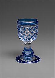 cup with blue and clear glass