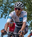 Alejandro Valverde i Maillot blanc vid Tour de France 2019.