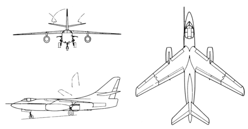 Дуглас A-3B Skywarrior 3-view drawing.png