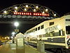 A train at Riverside–Downtown station at night