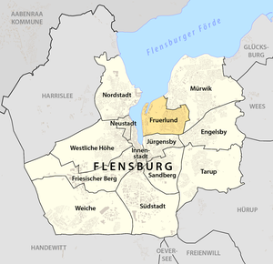 Lage von Fruerlund in Flensburg