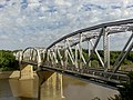 Pont du Général Hertzog, quatre travées en treillis pour voies ferrées sur le fleuve Orange à Aliwal North.