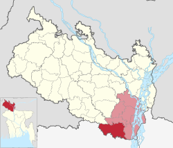Location of Gobindaganj Upazila