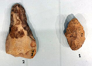 Bifaces de mà del jaciment de Barda Balka. Museu de Sulaymaniyah