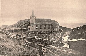 The Old Hjelme Church in 1875