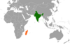 Location map for India and Madagascar.