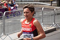 Irina Mikitenko (hier beim olympischen Marathonlauf 2012) belegte Rang fünf