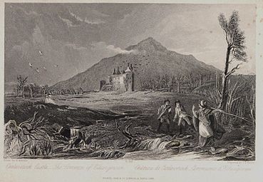 An 18th-century engraving of Caerlaverock Castle in Scotland, uploaded as part of the WMUK-National Library of Scotland partnership