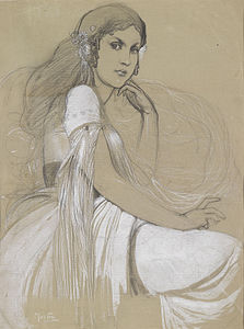 Sketch of Jaroslava Muchová by Alphonse Mucha, c. 1920s (nom)