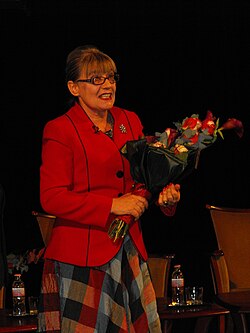 Kútvölgyi Erzsébet Makón, a Hagymaházban, a 2012-es Páger-gyűrű díjátadó ünnepségén