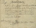 Il permesso di residenza rilasciato a Kwasi Boakye dalla città di Friburgo il 27 luglio 1847