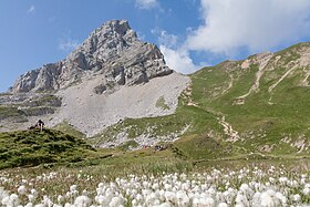 La pointe Blanche et le col de Balafrasse vus depuis le lac de Peyre à l'est.